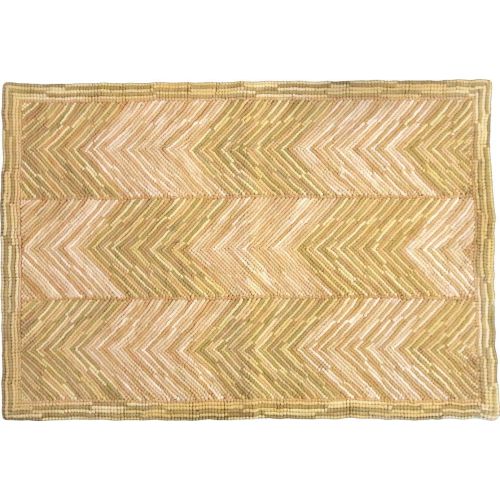 Rug Traditional Antique Camp Chevron 3x5 5x3 Red Burlap Back