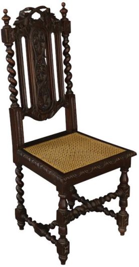 Late 19th Century European Throne King and Queen Chairs- Set of 2