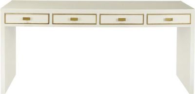 Desk Console Server PORT ELIOT French Modernist Modern White Lacquer Gold Leaf