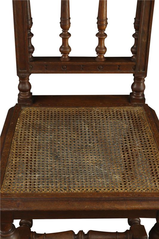 Louis XIV Oak Wood Rattan Chair