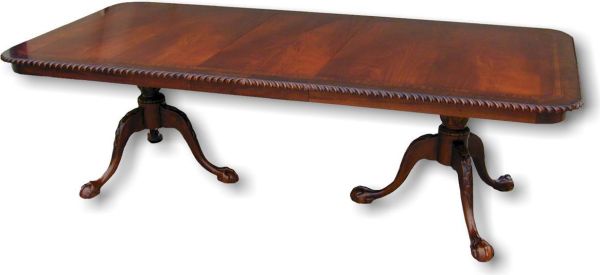 Georgian Design Antique Mahogany Footstool, Carved Ball & Claw Feet