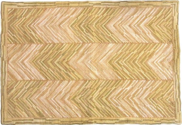 Rug Traditional Antique Camp Chevron 3x5 5x3 Red Burlap Back