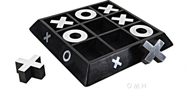 Tic Tac Toe Game - Black & Silver